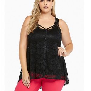 Torrid Lace Button Front Babydoll Top
